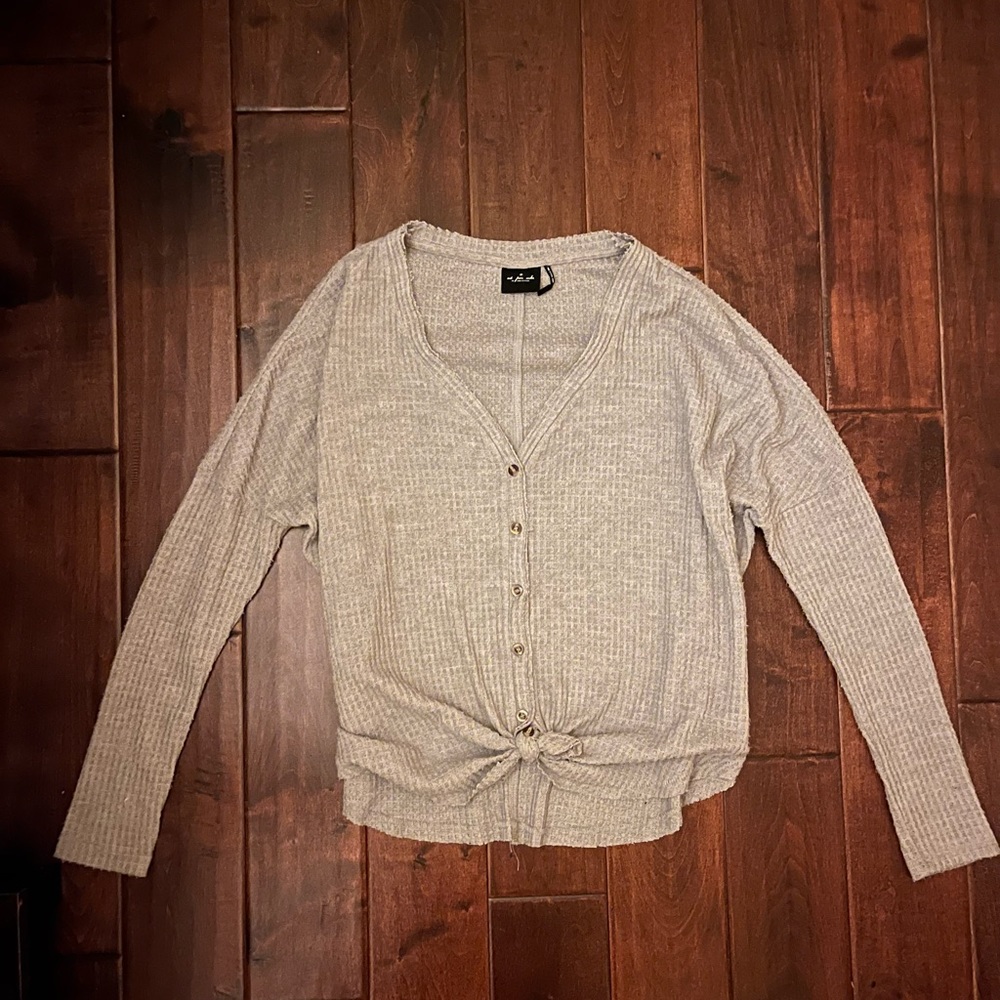 Urban outfitters grey long sleeve button up